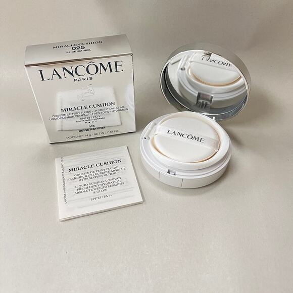 Lancome Miracle Cushion Compact Foundation Dewy Skin 025 Beige Natural Sealed - Picture 1 of 5